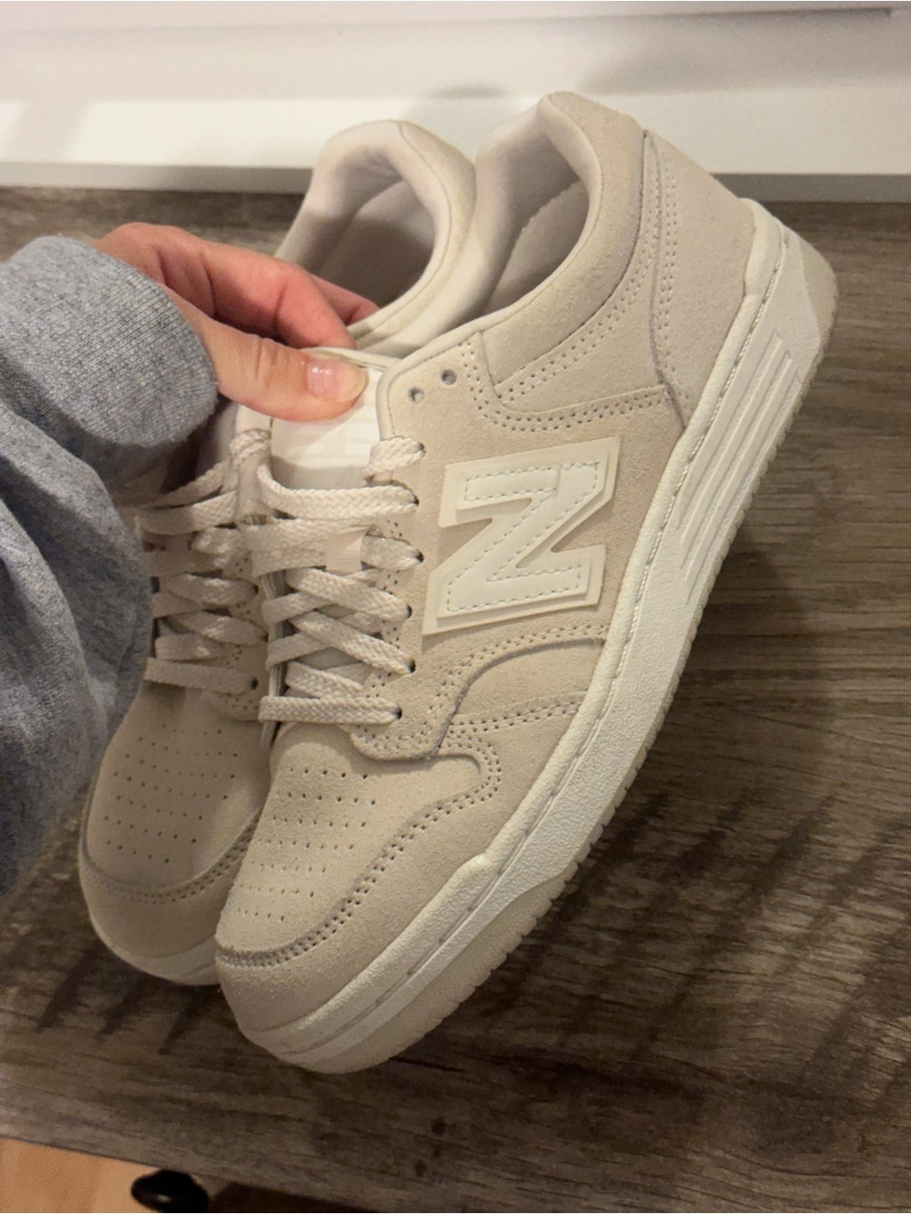 New Balance Women’s Beige Suede Low-Top Sneakers